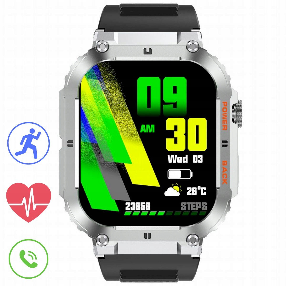 GRAVITY GT6-5 silver with strap smartwatch for men
