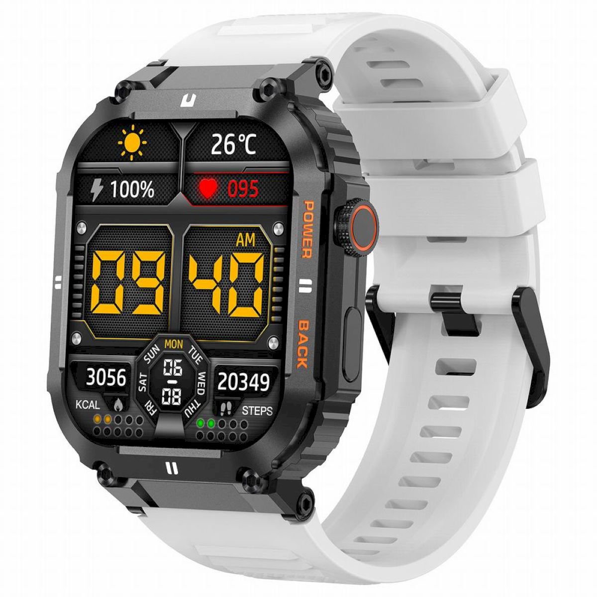 GRAVITY GT6-8 black and white men's smartwatch Color white