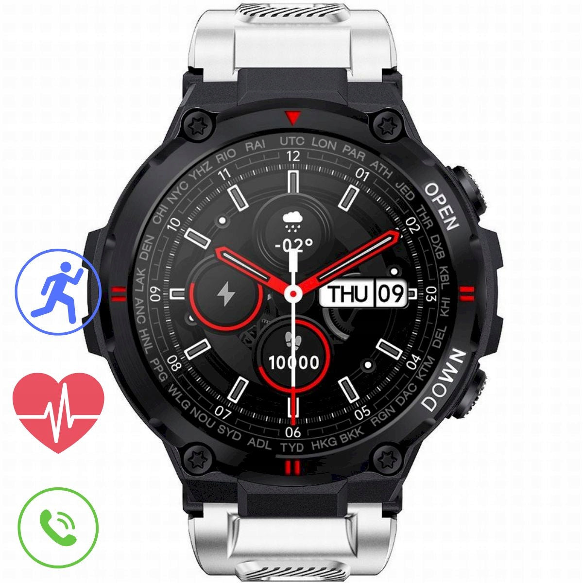 GRAVITY GT7-6 white men's smartwatch strap