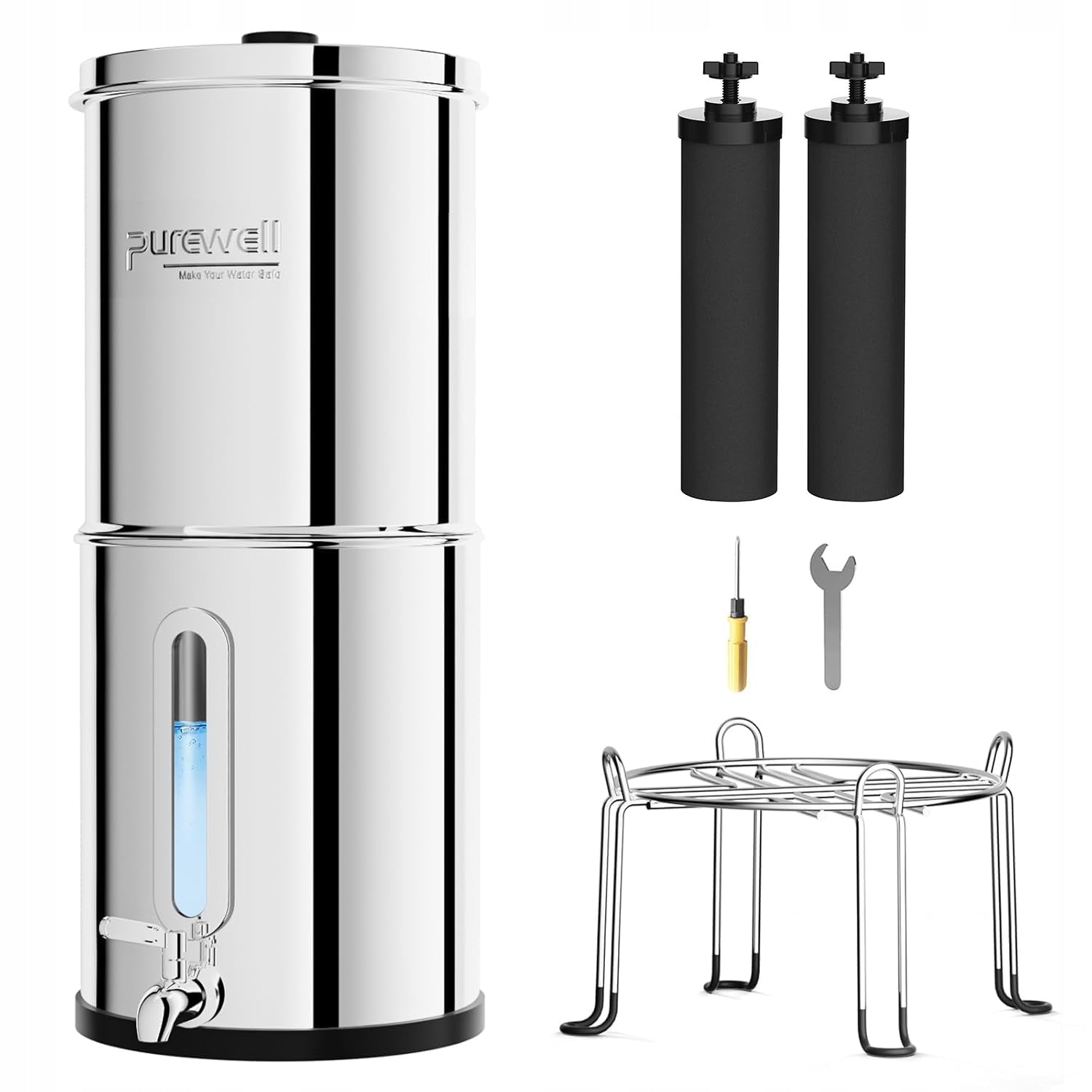GRAVITY WATER SYSTEM WITH 2 FILTERS AND HANDLES WATER PURIFICATION