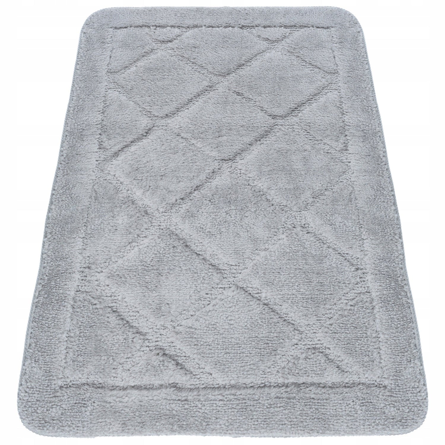 GRAY ABSORBENT, ANTI-SLIP, SOFT BATHROOM CARPET 40x60CM, DECORATIVE