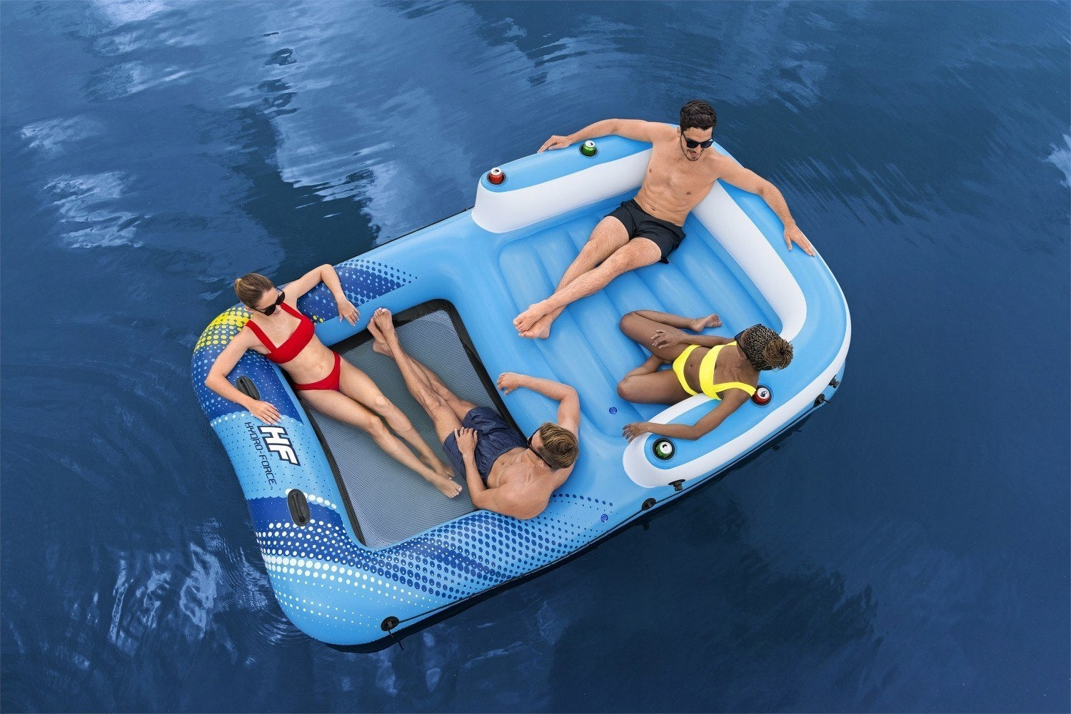 GREAT Inflatable SWIMMING ISLAND with Sun visor XXL mattress Brand Bestway