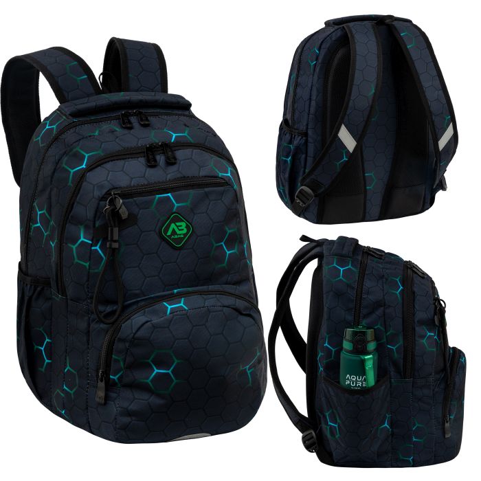 GREEN ELEMENT SCHOOL BACKPACK YOUTH black for boy AB200 1029 Manufacturer code 502026026