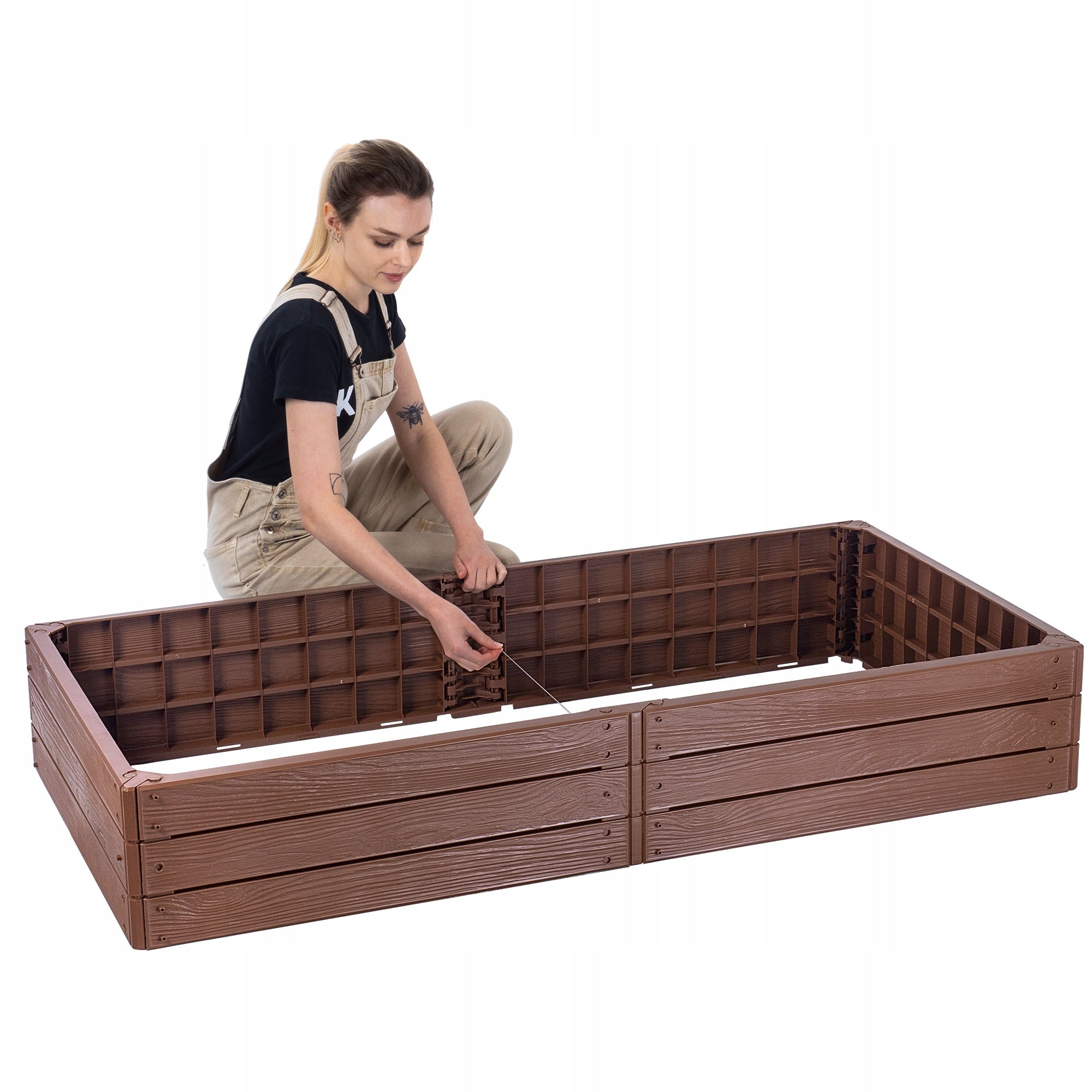 GREEN GROUP RAISED ROAD GARDEN BOX BROWN BREAK 150x75cm Product height 25 cm