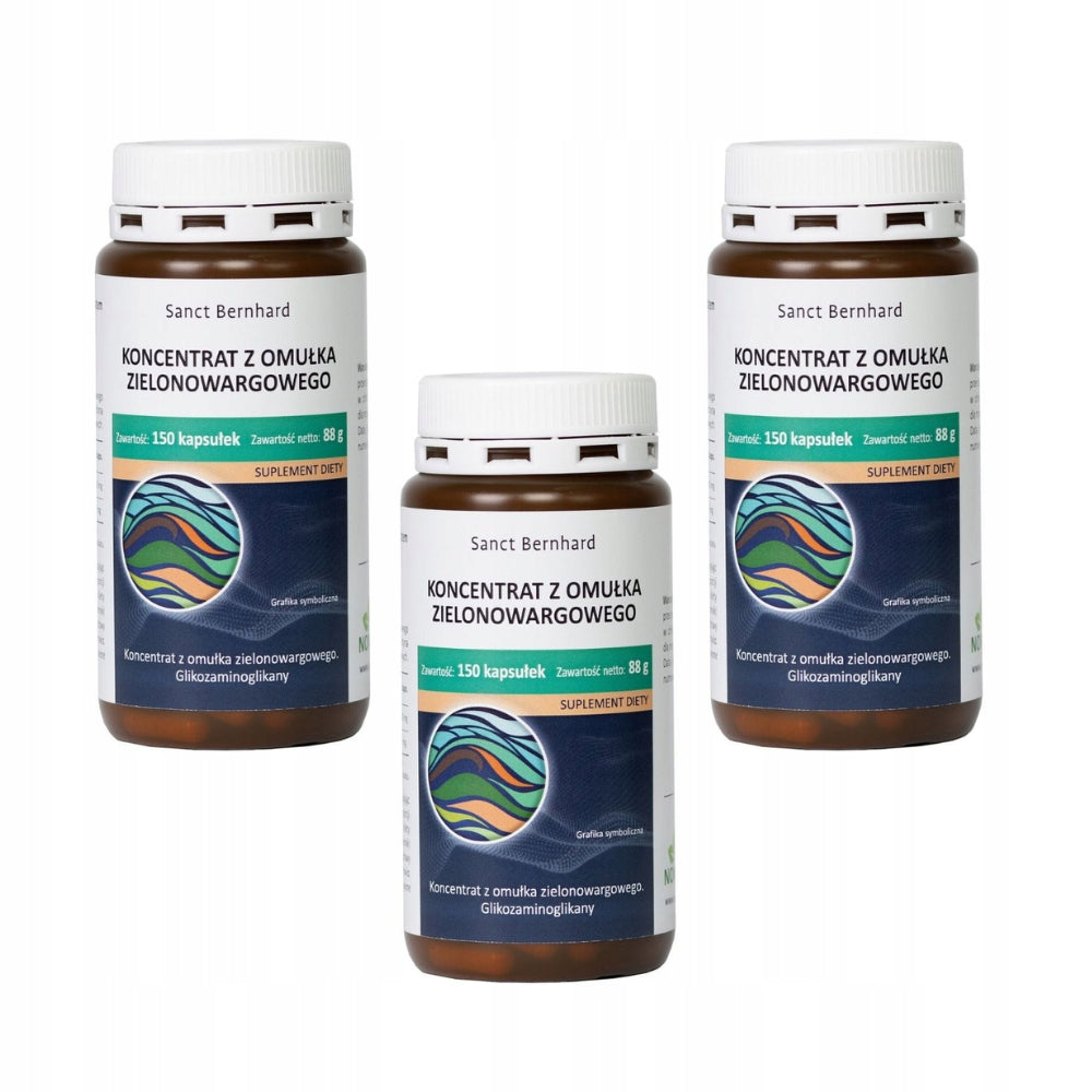 GREEN-LIPPED MUSSEL 3 x 150 kaps, mussel concentrate, NOMAK