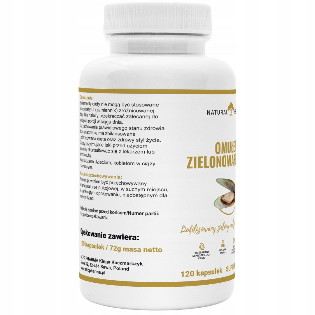 GREEN-LIPPED MUSSEL 500 mg New Zealand Clam Joints Bones 240 capsules Brand Natural Herbs