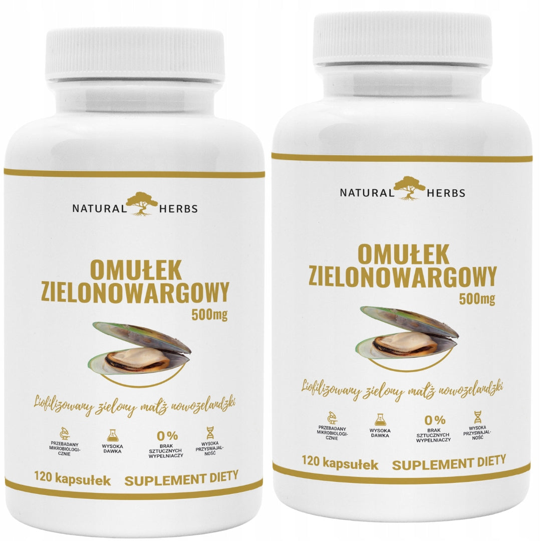 GREEN-LIPPED MUSSEL 500 mg New Zealand Clam Joints Bones 240 capsules
