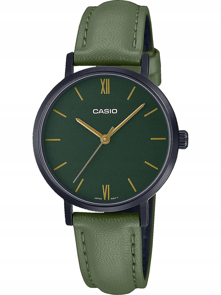 GREEN WOMEN'S WATCH CASIO LTP-VT02BL-3A CLASSIC + GIFT BOX Brand CASIO