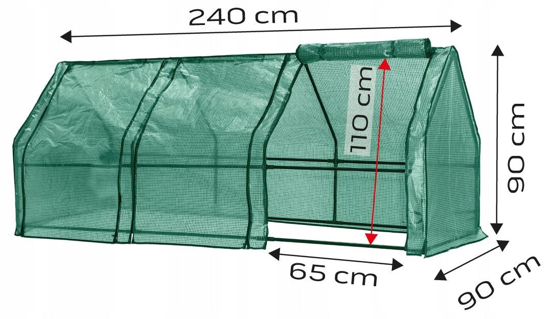 GREENHOUSE 240*90*90 CM, PE FILM 135G, METAL CONSTRUCTION 15-912 NEO TOOLS Manufacturer Neo Tools