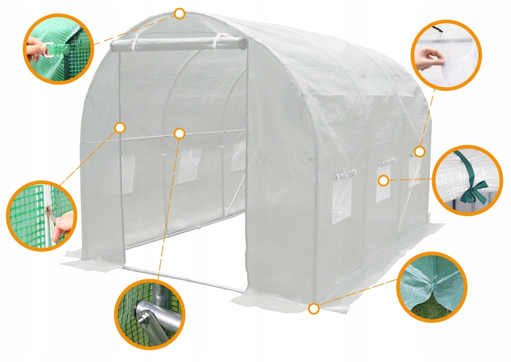 GREENHOUSE FOIL GARDEN TUNNEL 2x3 6m2 GREEN FOIL 3x2 Foil Tunnel Width 300 m