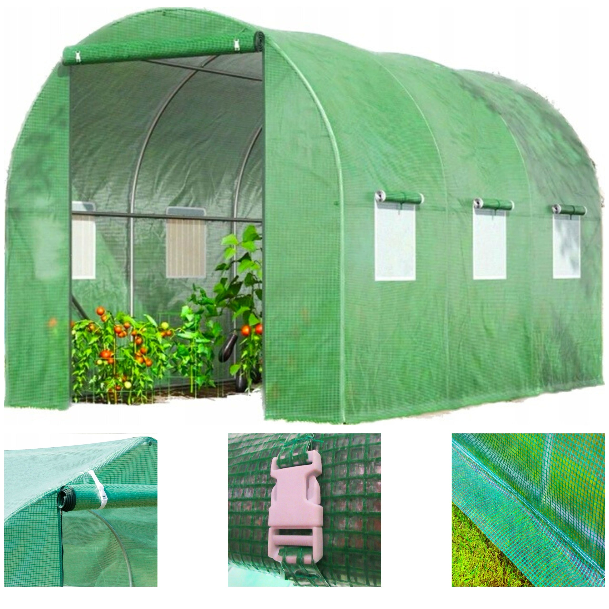 GREENHOUSE FOIL GARDEN TUNNEL 2x3 6m2 GREEN FOIL 3x2 Foil Tunnel