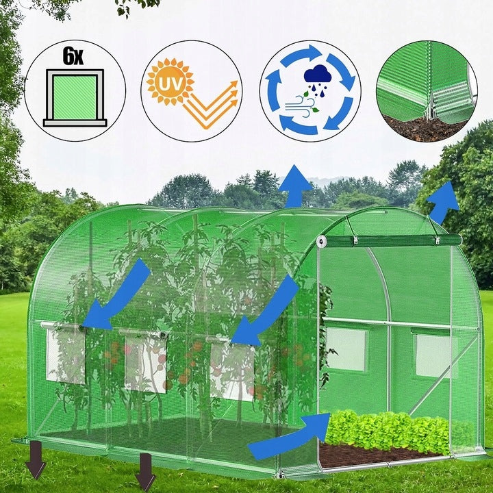 GREENHOUSE FOIL GARDEN TUNNEL 2x3 6m2 GREEN FOIL + FRAME 3x2m Packaging status original