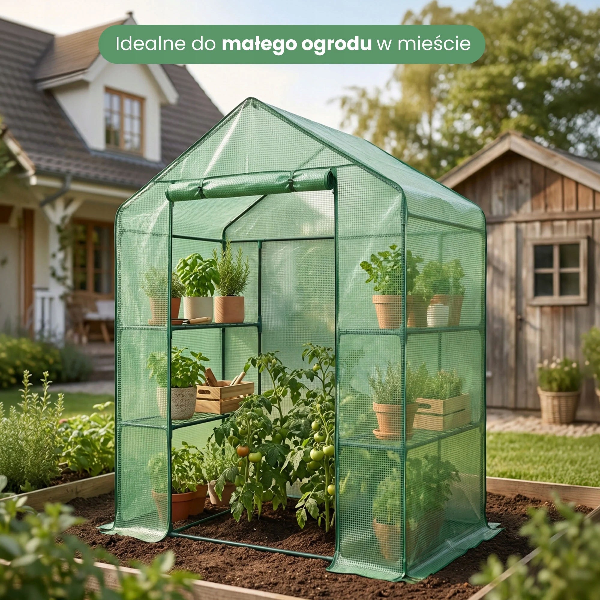 GREENHOUSE FOIL GARDEN TUNNEL SHELVES 1,43x0,73m STRONG UV 1,04m2 VEGETABLES Packaging status original