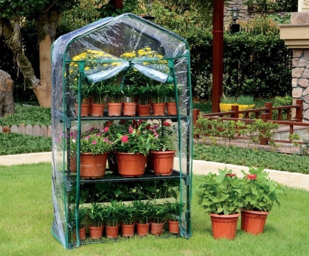GREENHOUSE GARDEN BALCONY 3 SHELVES BOOKCASE FLOWERBED FLOWER STAND 125x70 Manufacturer no brand