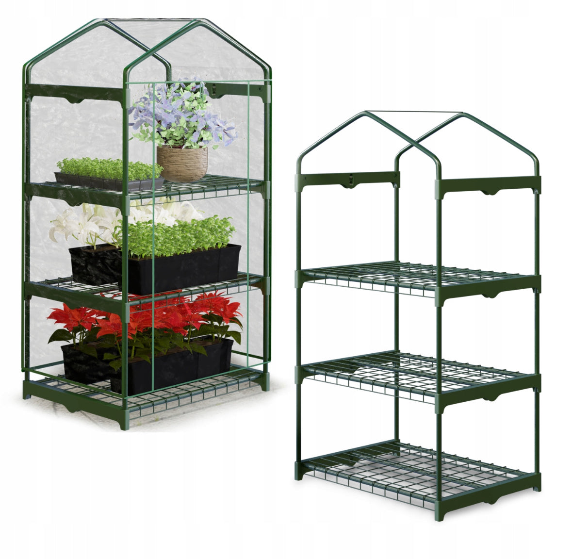 GREENHOUSE GARDEN BALCONY 3 SHELVES BOOKCASE FLOWERBED FLOWER STAND 125x70