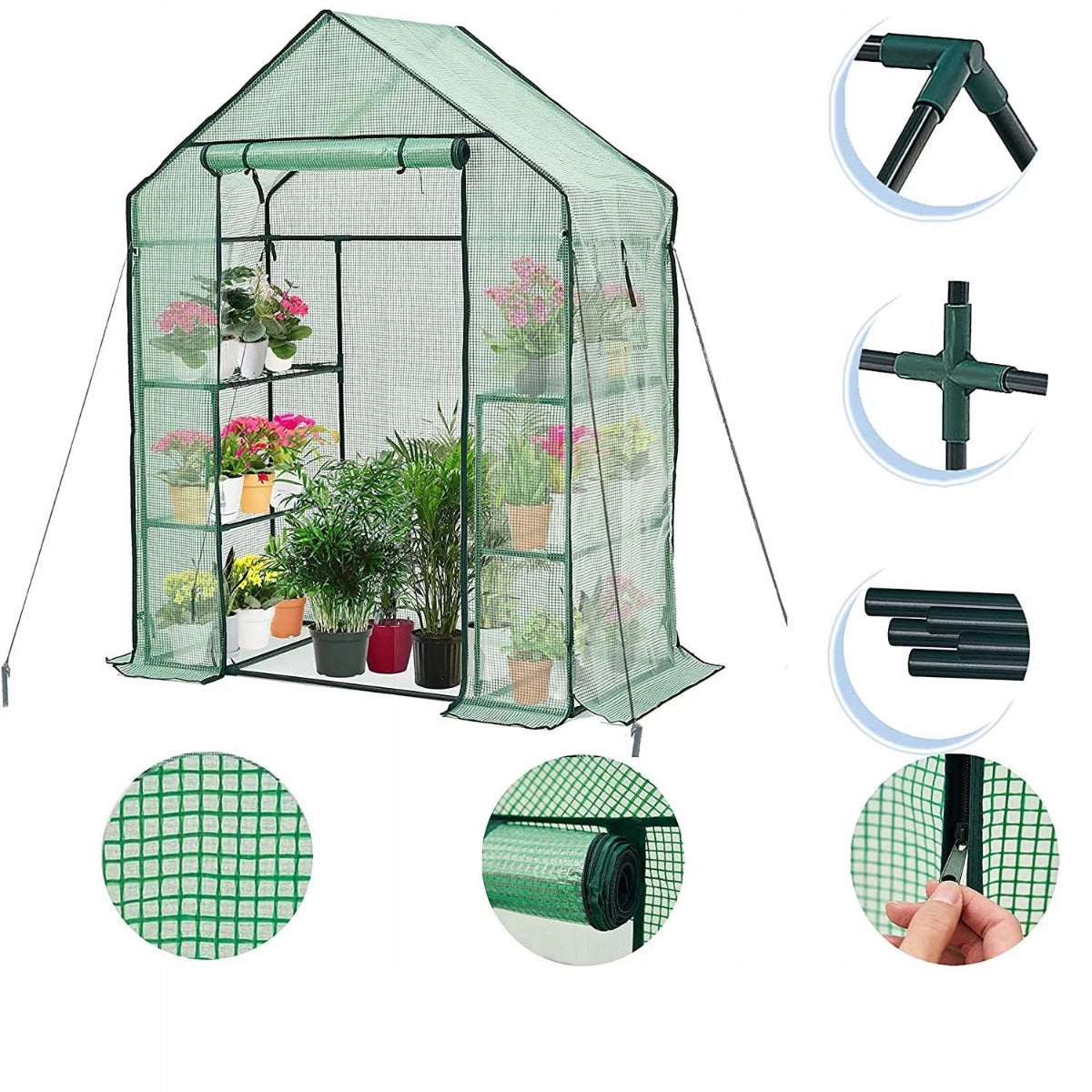 GREENHOUSE GARDEN FOIL WITH SHELVES SEEDLING FOR SOWING quilting on the balcony Length 73 m