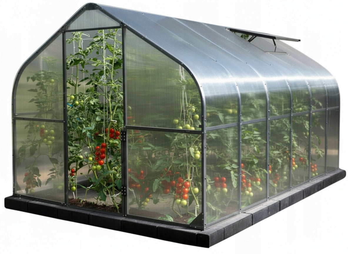 GREENHOUSE GARDEN POLYCARBONATE TUNNEL 10M2 250X400 PTF POLAND ANTHRACITE GRAPHITE