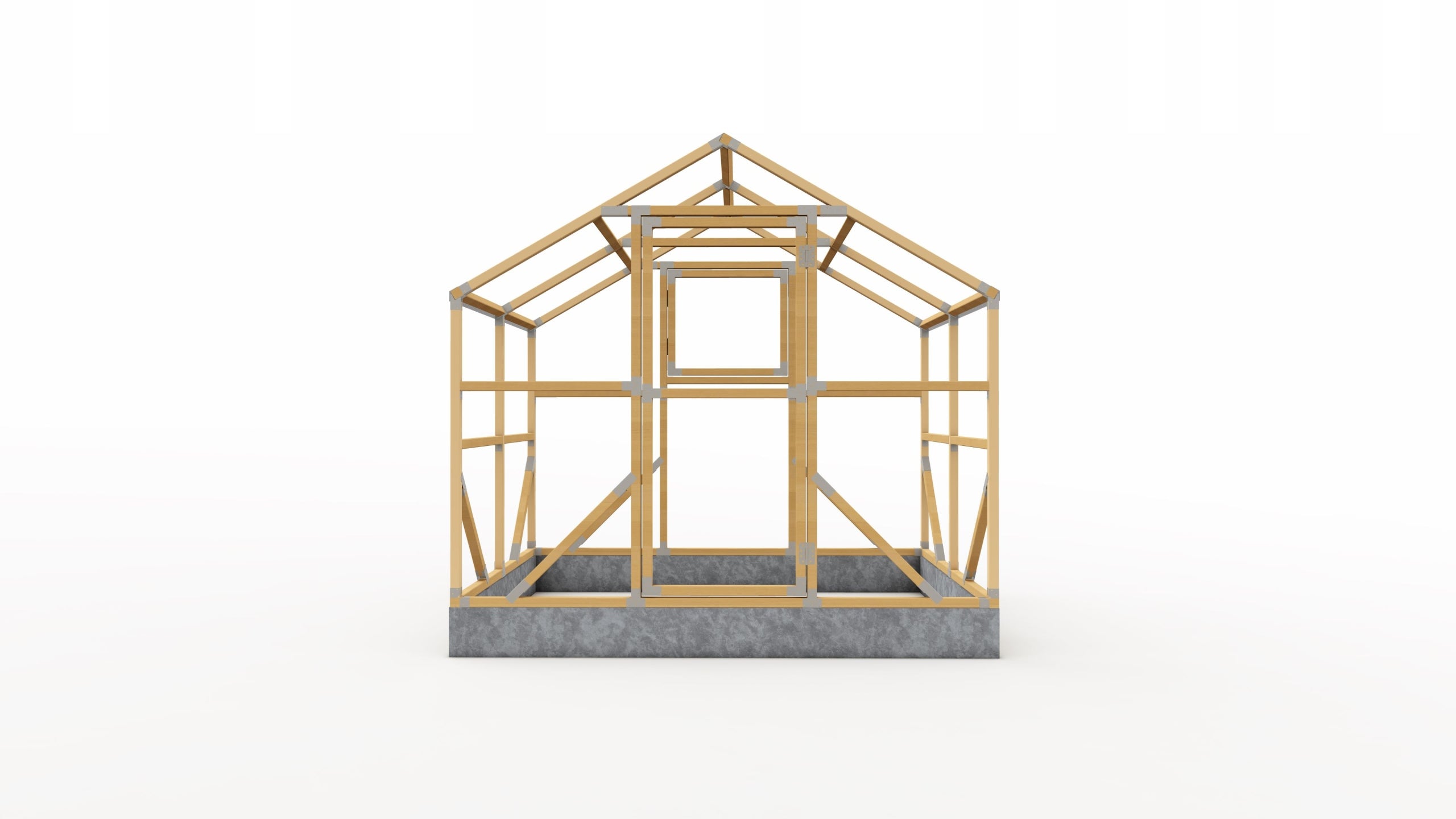 GREENHOUSE GARDEN TUNNEL COTTAGE - SOLID WOOD + POLYCARBONATE - 2 m x 2,6 m. Length 2 m