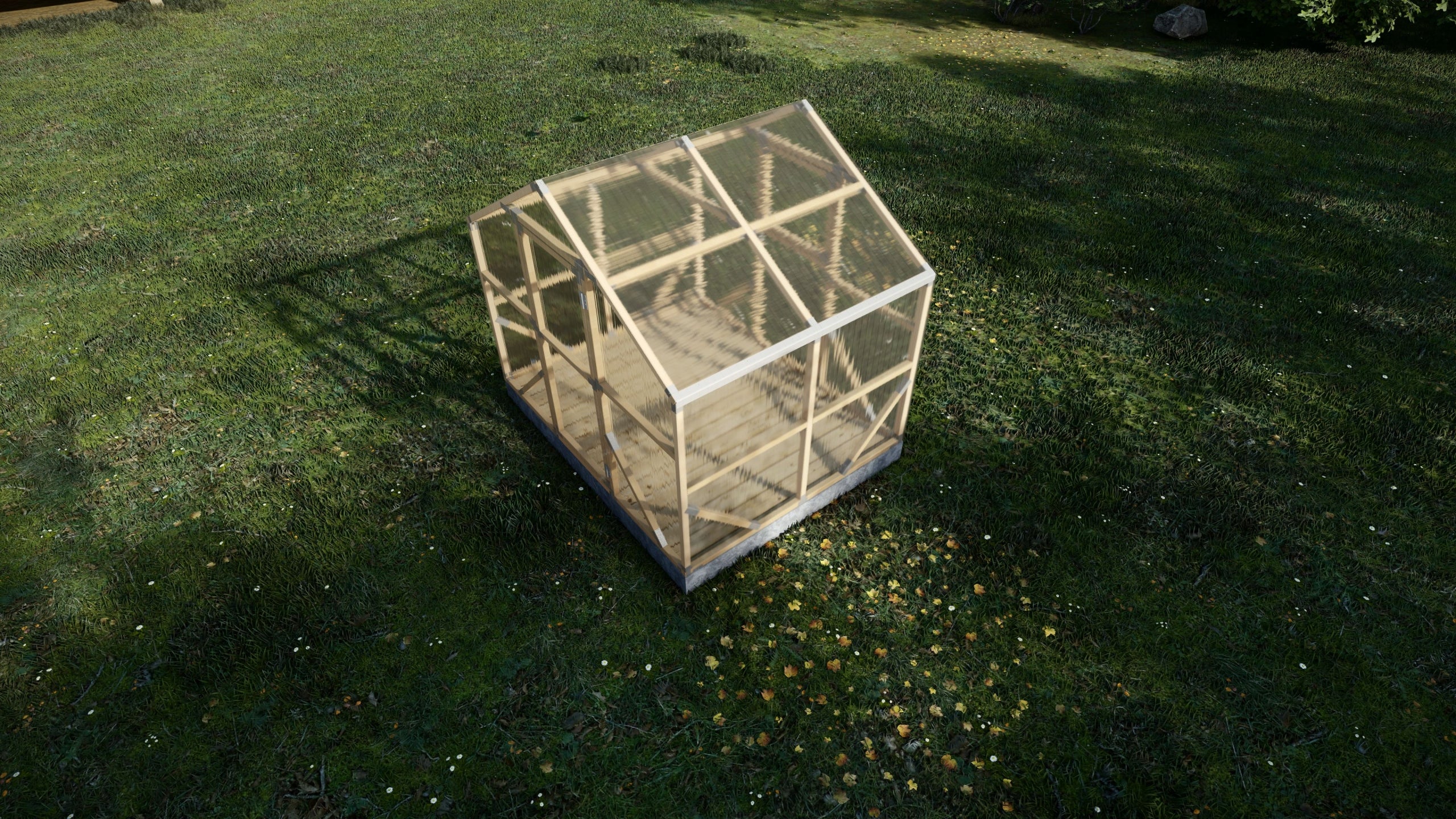 GREENHOUSE GARDEN TUNNEL COTTAGE - SOLID WOOD + POLYCARBONATE - 2 m x 2,6 m. Width 2.6 m