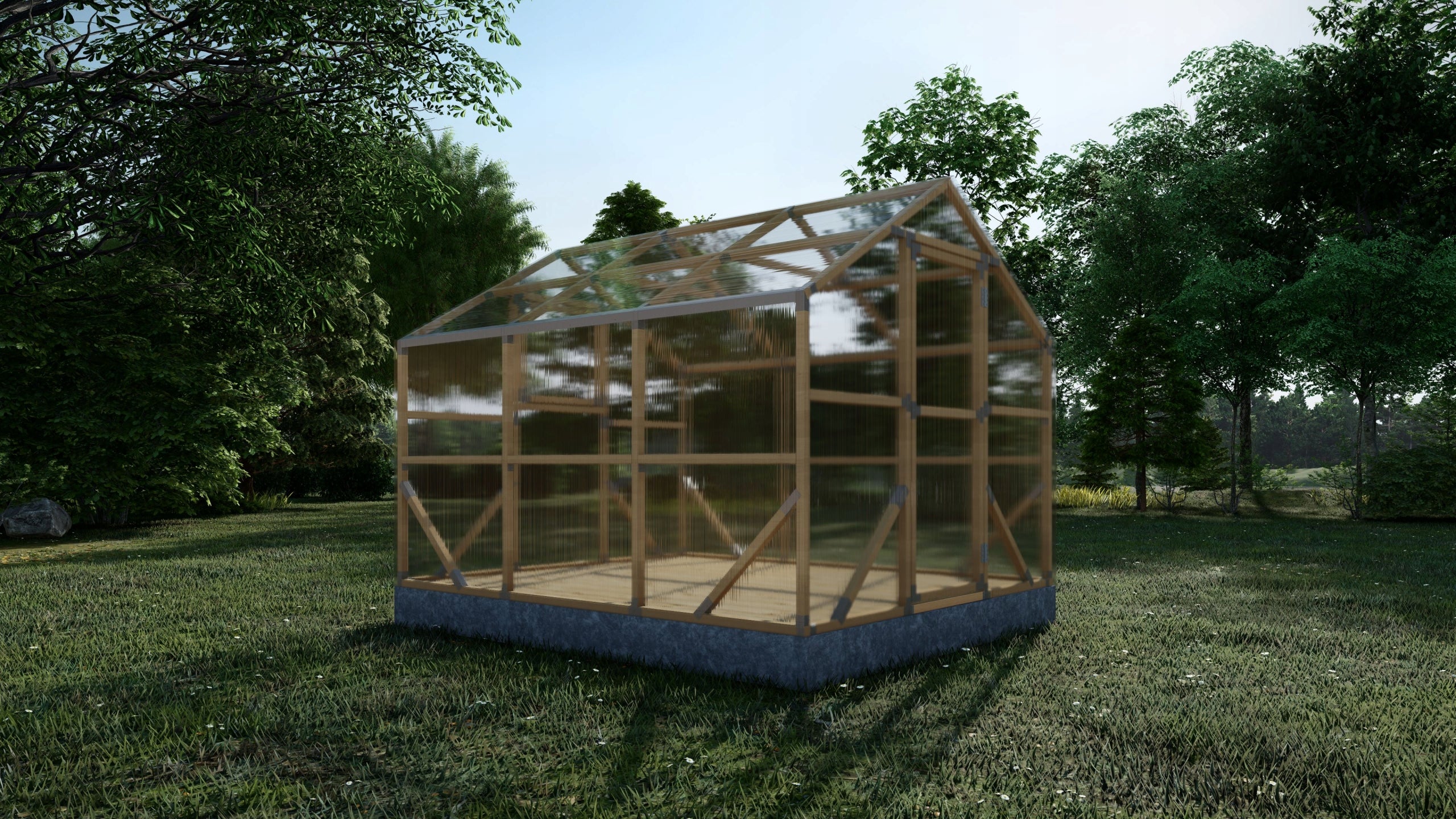 GREENHOUSE GARDEN TUNNEL COTTAGE - SOLID WOOD + POLYCARBONATE - 3 m x 2,6 m EAN (GTIN) 5907127900242