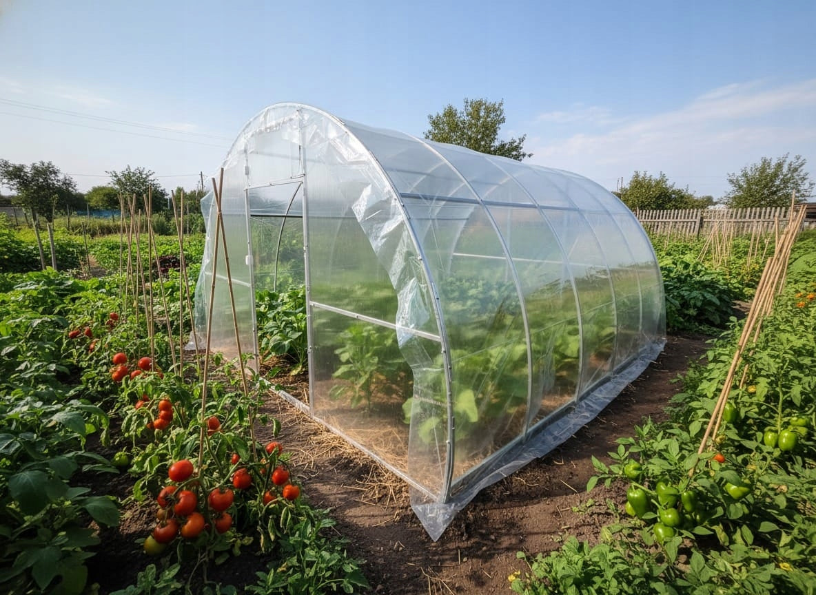GREENHOUSE KOMBI 3x6 WITH FOIL AND POLYCARBONATE - GALVANIZED FRAME 20X20 Manufacturer Alistan Agro