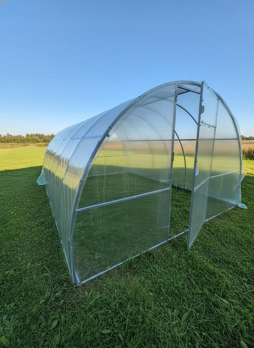 GREENHOUSE KOMBI 3x6 WITH FOIL AND POLYCARBONATE - GALVANIZED FRAME 20X20 Manufacturer code Alistan3x6poli-fol