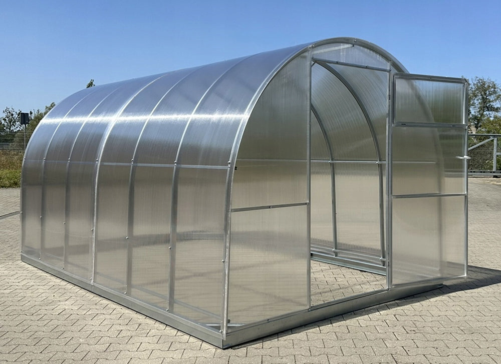 GREENHOUSE MADE OF POLYCARBONATE 2,5x6m with ZINC TUNNEL 40x20mm Width 2.5 m