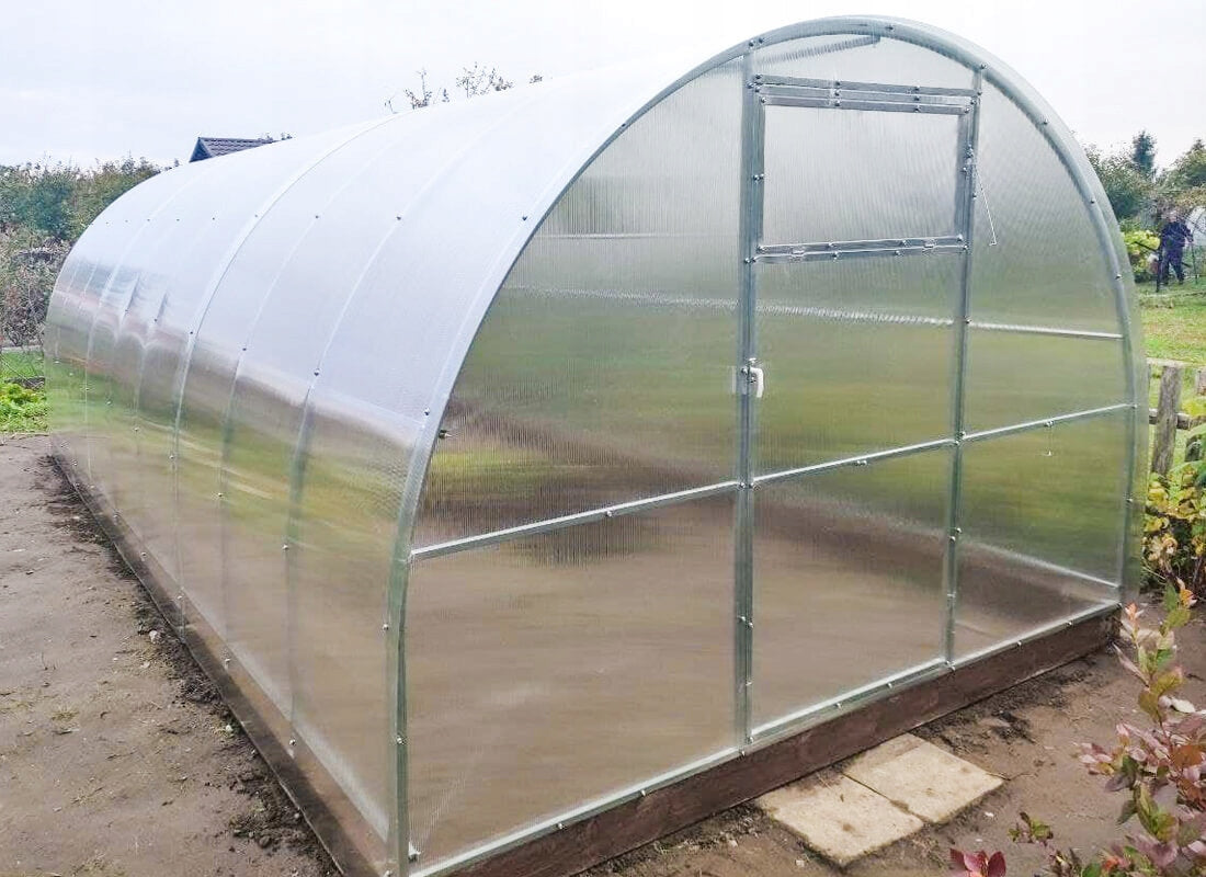 GREENHOUSE MADE OF POLYCARBONATE 6mm - 3x8m with ZINC 40x20mm Width 3 m