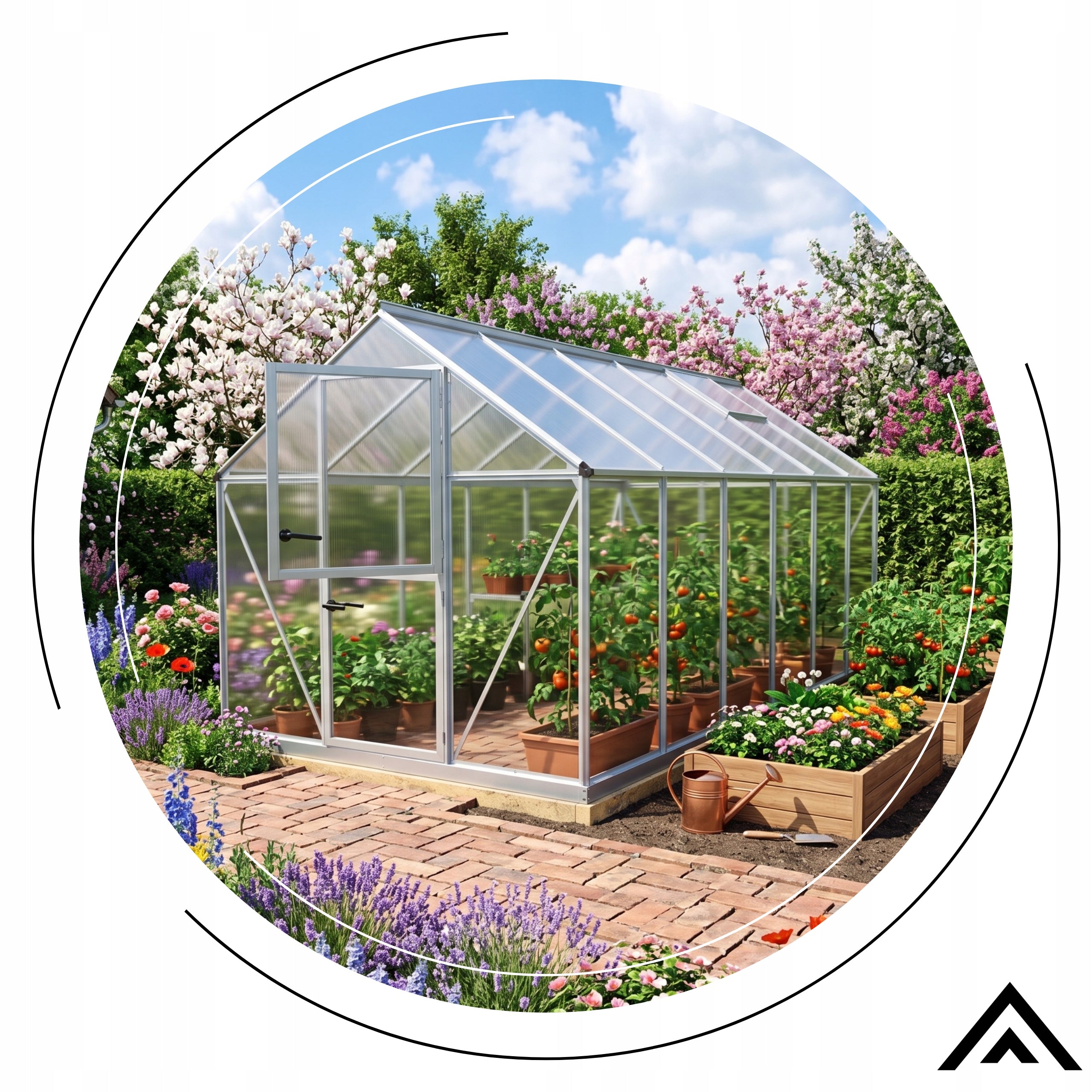 GREENHOUSE POLYCARBONATE GARDEN COTTAGE TUNNEL ROOF WINDOWS 4,30X2,20X2,15cm EAN (GTIN) 5900415907411