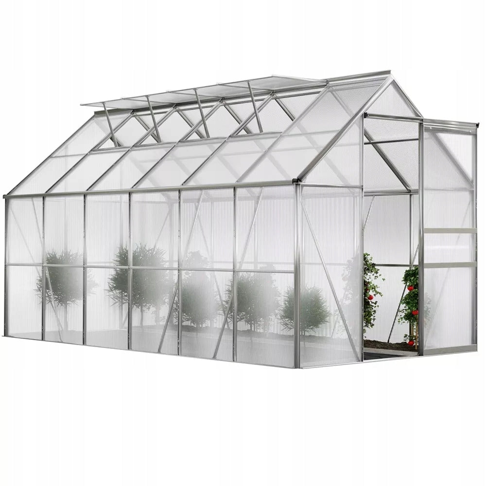 GREENHOUSE POLYCARBONATE GARDEN TUNNEL 4mm 1,9x3,7m STRONG 3x6 with foundation Manufacturer code 22642