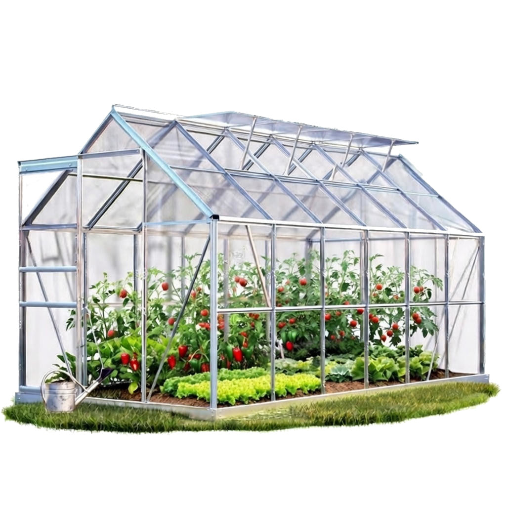 GREENHOUSE POLYCARBONATE GARDEN TUNNEL 4mm 1,9x3,7m STRONG 3x6 with foundation Packaging status original