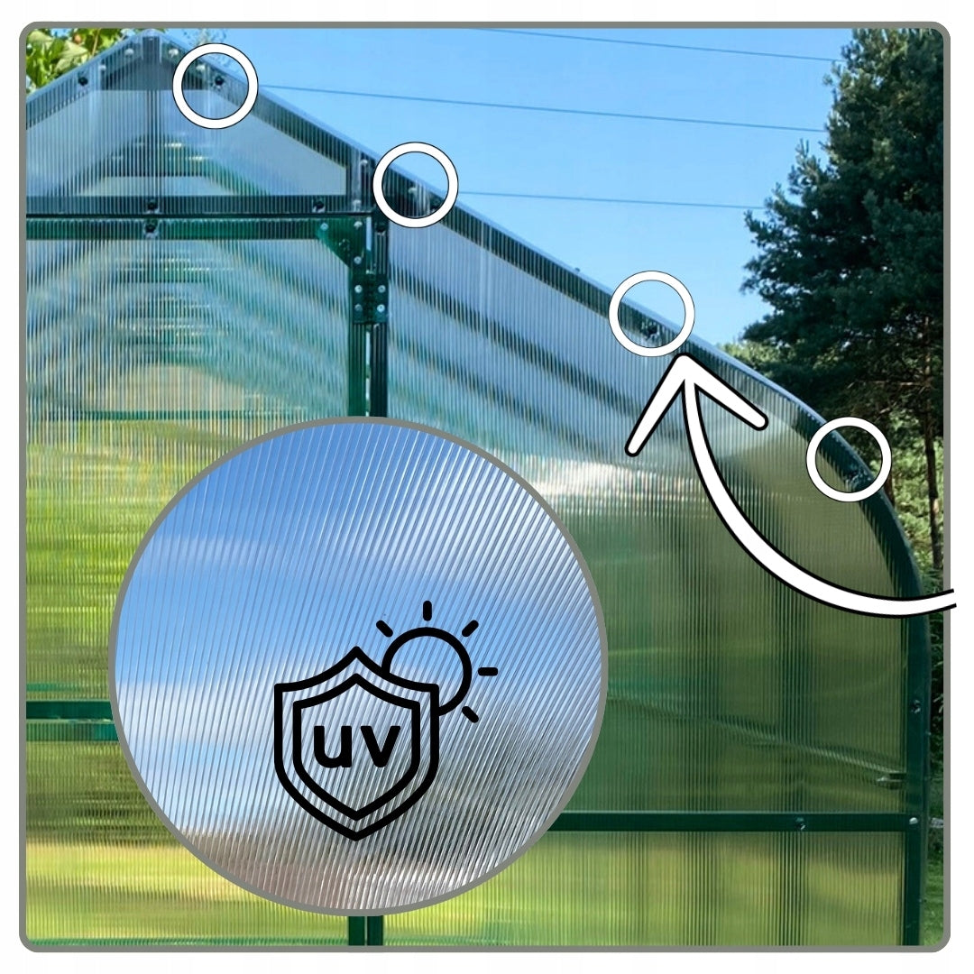 GREENHOUSE POLYCARBONATE TUNNEL 12M2 300X400 PTF POLAND GREEN +WINDOW INCLUDED Packaging status original