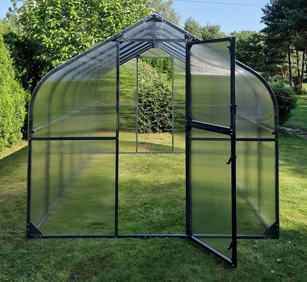 GREENHOUSE POLYCARBONATE TUNNEL 15M2 250X600 PTF POLAND ANTHRACITE GREY Packaging status original