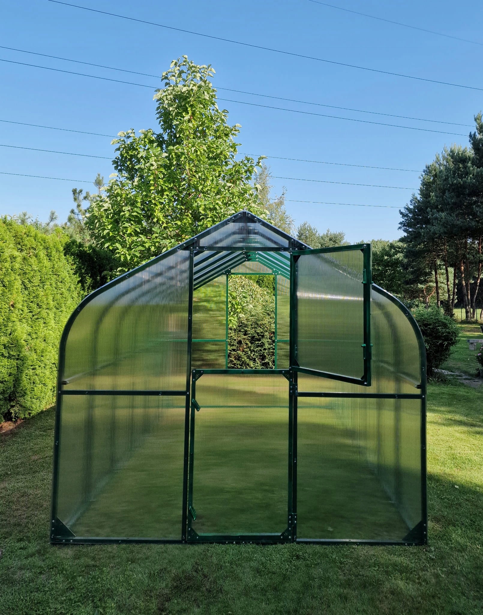GREENHOUSE POLYCARBONATE TUNNEL 15M2 250X600 PTF POLAND GREEN Packaging status original
