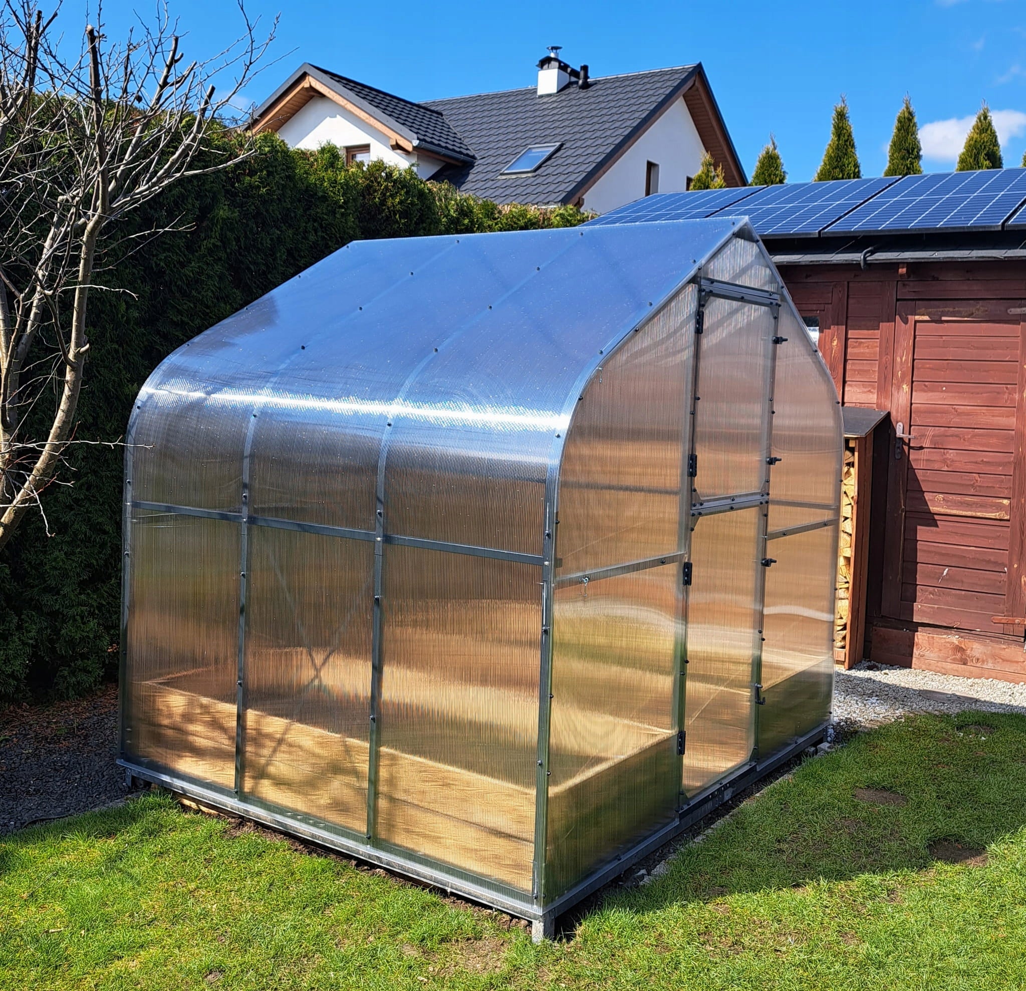GREENHOUSE POLYCARBONATE TUNNEL 5M2 250X200 PTF POLAND ANTHRACITE GREY Width 2.5 m