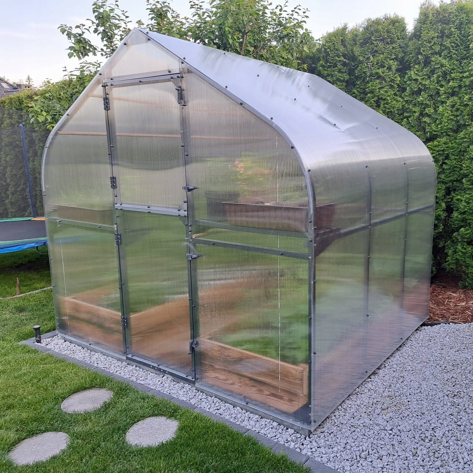 GREENHOUSE POLYCARBONATE TUNNEL 5M2 250X205 PTF POLAND ANTHRACITE GRAPHITE + WINDOW Manufacturer PTF