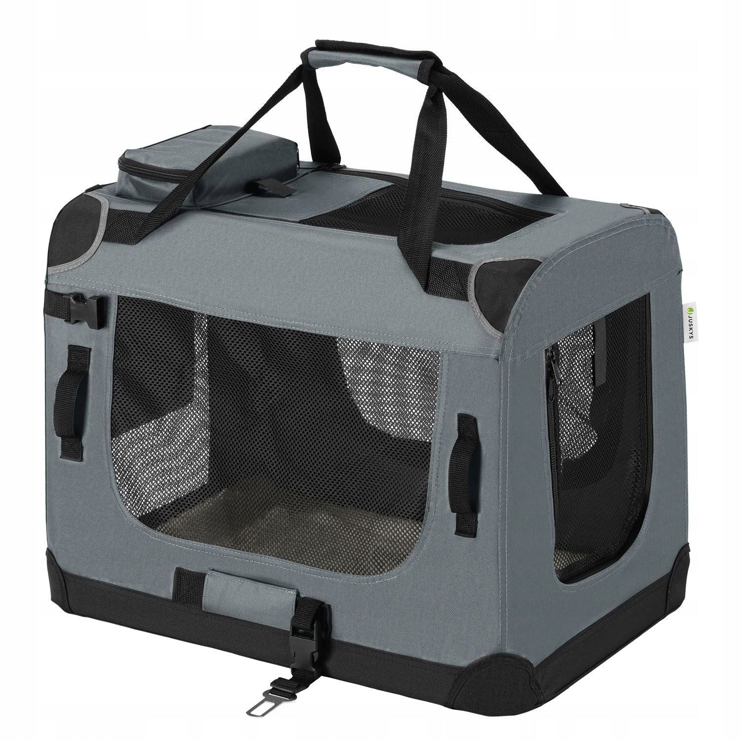GREY CARRYING BAG FOLDING CAT DOG PLAYPEN TRANSPORTER M 60x44x42 Main material fabric
