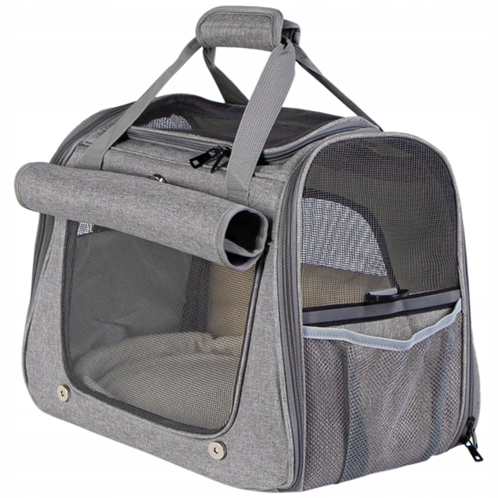 GREY CAT DOG BAG STRONG LIGHTWEIGHT COMFORTABLE WITH POCKETS AND REFLECTORS Brand Furrever Friends