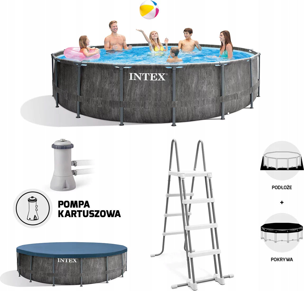 GREYWOOD FRAME POOL 457X122CM INTEX Brand Intex