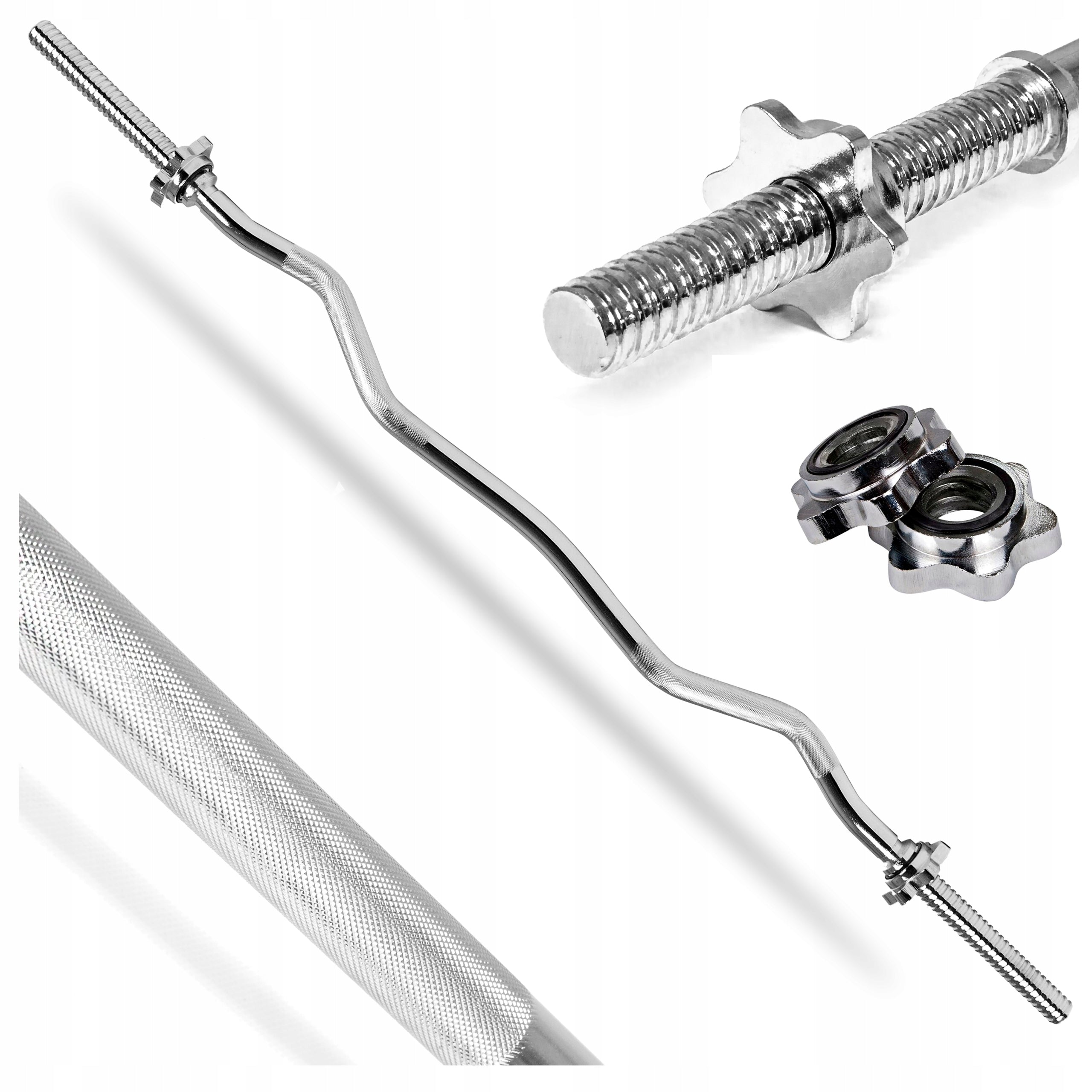 GRIFFIN SLIGHTLY BROKEN 120cm diameter 25mm BARBELL BAR full STEEL threaded CLAMPS