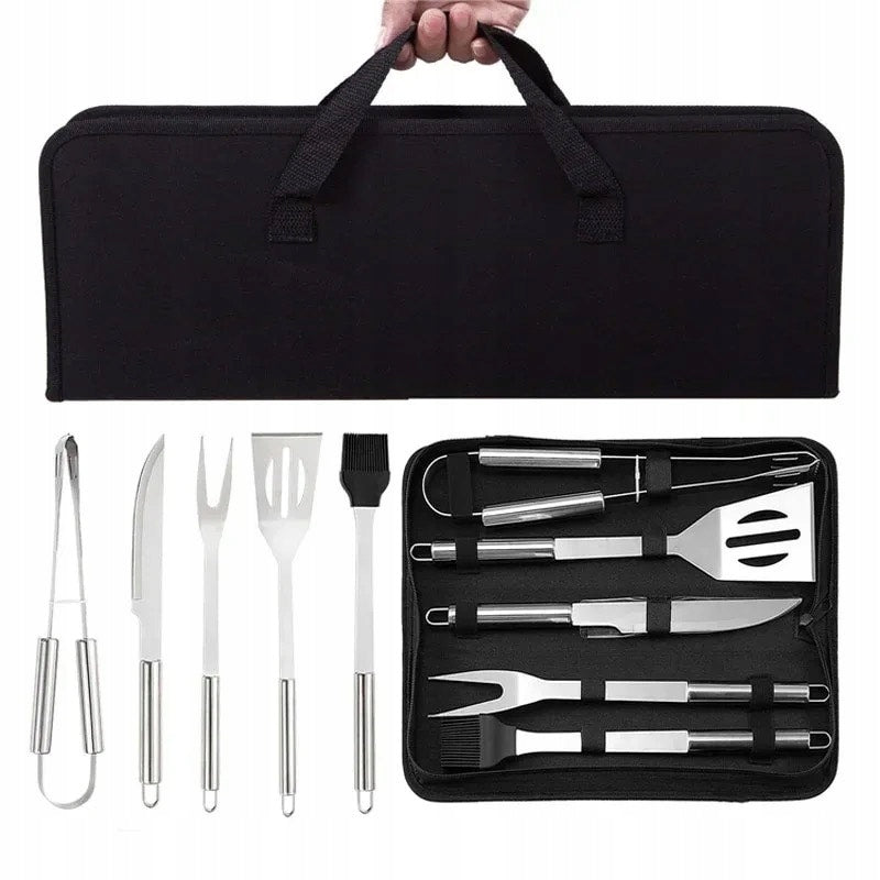 GRILL ACCESSORIES SET XXL STAINLESS STEEL PLIERS UTENSILS +ETUI Manufacturer code 066869MG