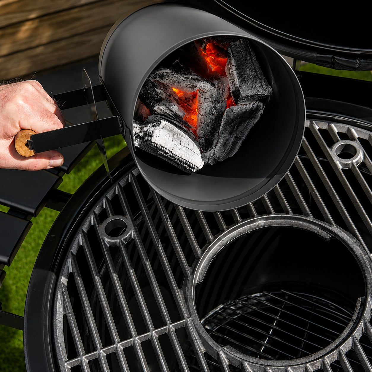 GRILL CHIMNEY FOR LIGHTING COAL BRIQUETTE FIRE IN FIREPLACE XXL 275 x 170 MM Manufacturer code ROZPAŁKA ŻARU BARBECUE GRILL ROZRUSZNIK