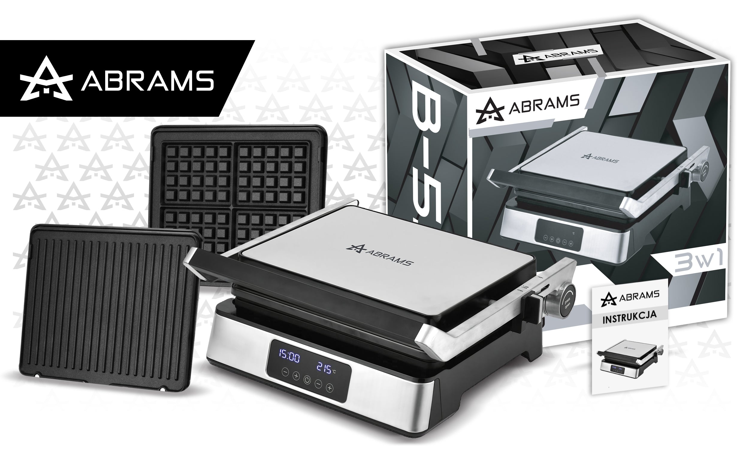 GRILL ELECTRIC WAFFLE MAKER TOASTER PANINI + WAFFLES LARGE POWER 2200W Power rating 2200 W