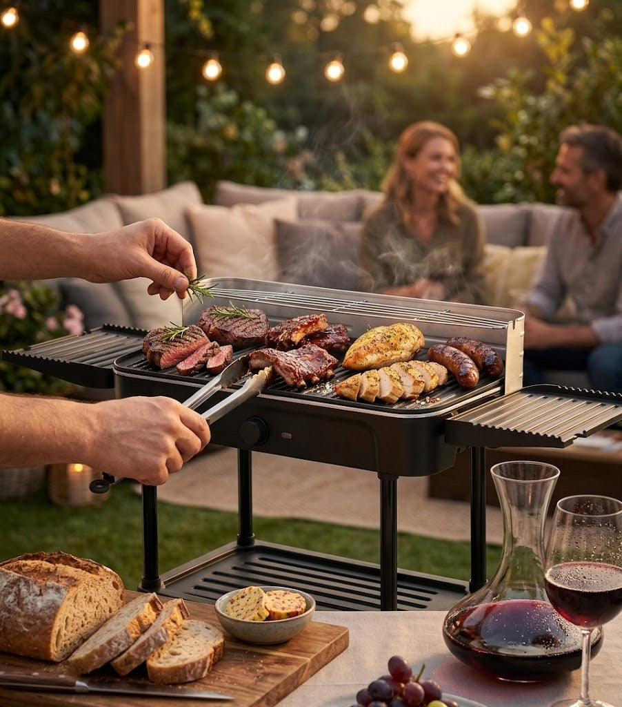 GRILL FOR KITCHEN AND GARDEN STANDING WITH REMOVABLE GRATE WINTER/SUMMER 50x25cm Power rating 2200 W