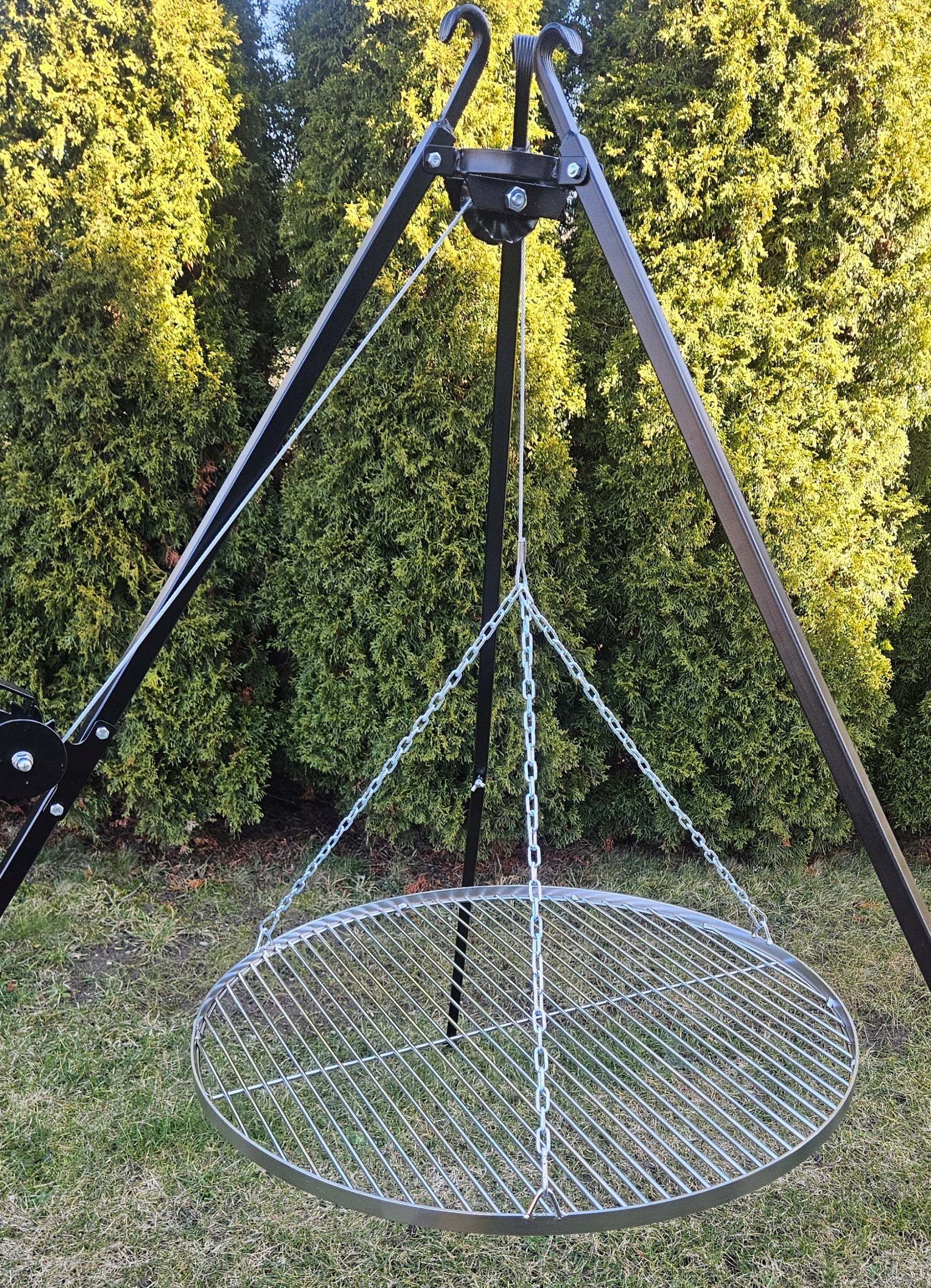 GRILL GARDEN TRIPOD THICK NICKEL GRATE 70 over hearth Manufacturer FHPU Dariusz Kowalczyk