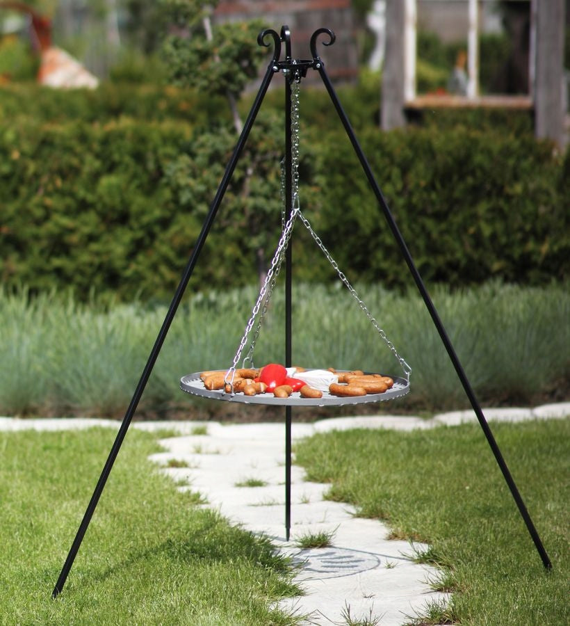 GRILL ON TRIPOD GARDEN GRATE HANGING STAINLESS STEEL 60CM OVER THE FIREPLACE Manufacturer code 111002