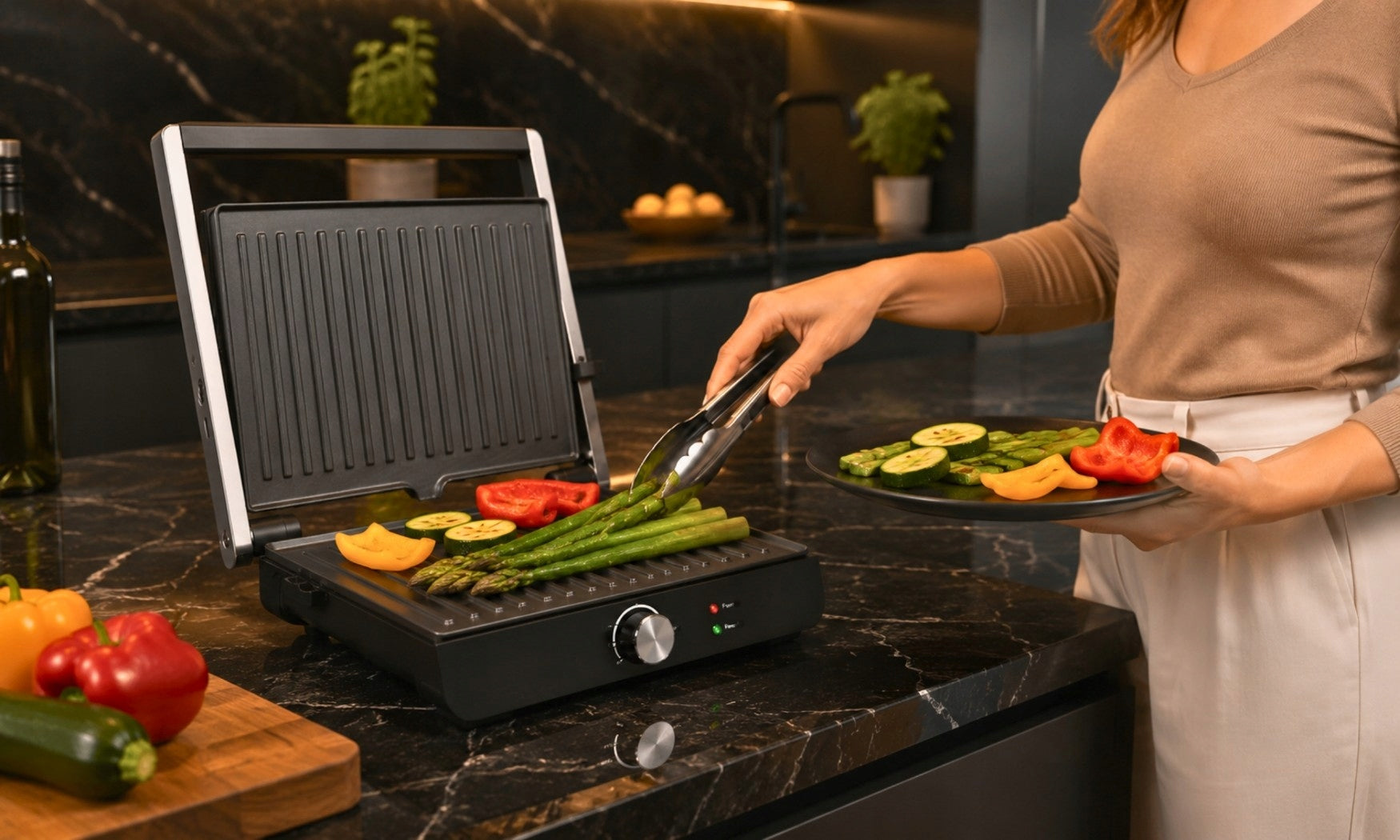 GRILL TOASTER ELECTRIC TOASTER FOR PANINI SANDWICHES FOLDING LARGE 2000W Packaging status original