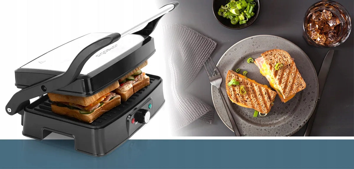 GRILL TOASTER OVEN FOR PANINI MEAT SANDWICHES 1500W Housing material metal synthetic material
