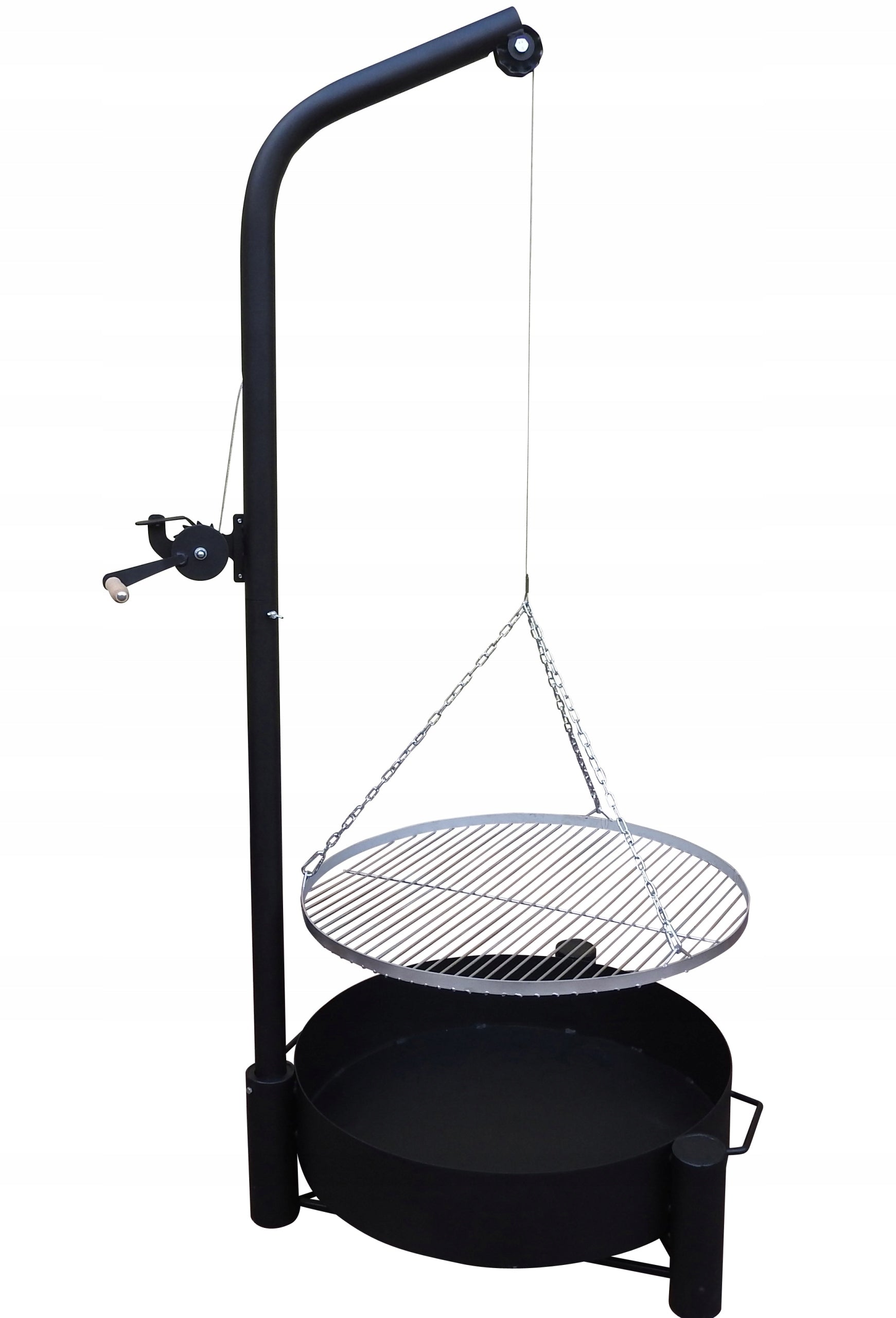 GRILL TRIPOD GARDEN CRANE FOCAL HEARTH GRATE 70 STAINLESS INOX