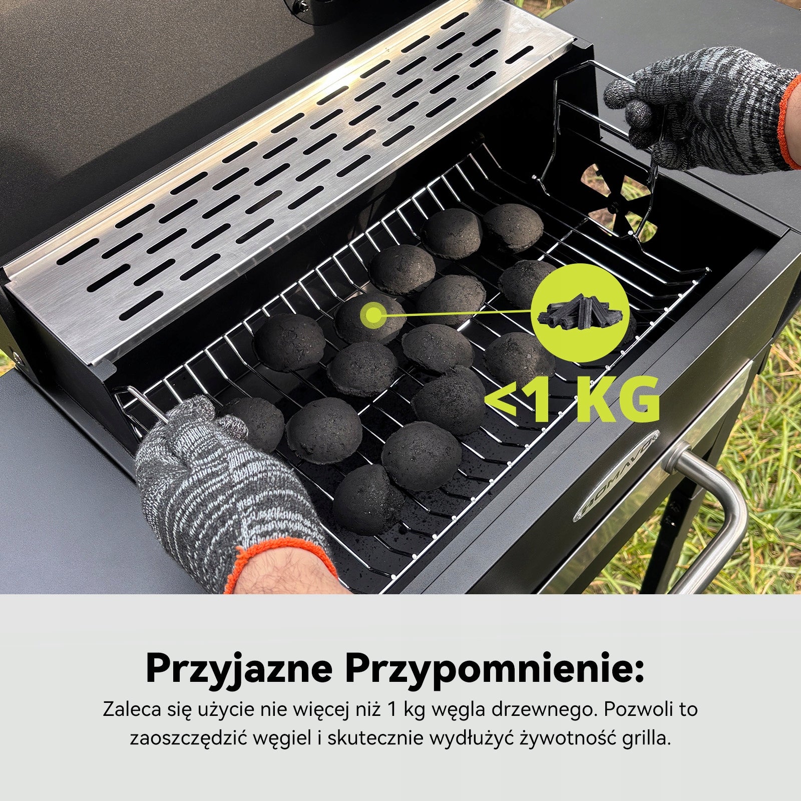 GRILL WĘGLOWY OGRODOWY POWIERZCHNIA GRILLOWANIA: 45×32CM Z POKROWĄ OCHRONNĄ Manufacturer code BBQ2